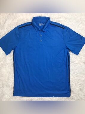 Nike Golf Tour Performance Mens Polo Shirt Size XL Blue Black Short Sleeve EUC